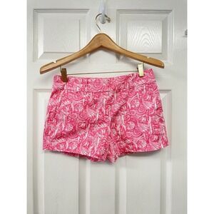 Vineyard Vines Women Shells All Over Print Shorts Size 2 Pink Preppy